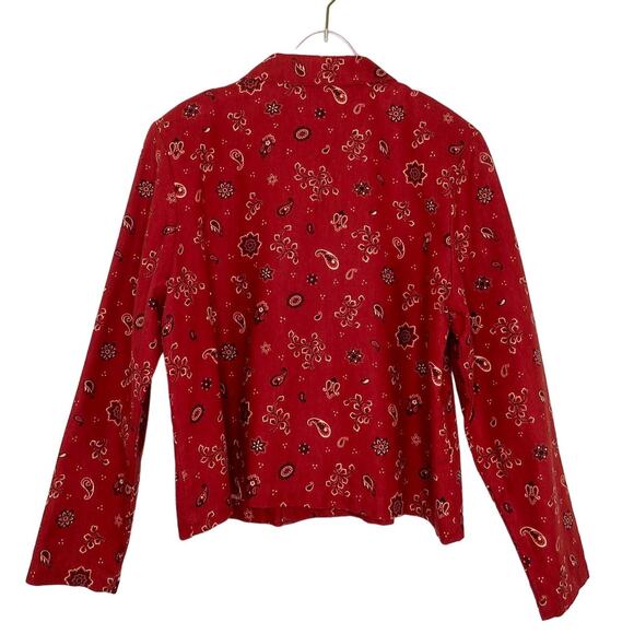 ORVIS Vintage Red Bandana Paisley Pattern Jacket Medium Retro Western Glam - Picture 4 of 7